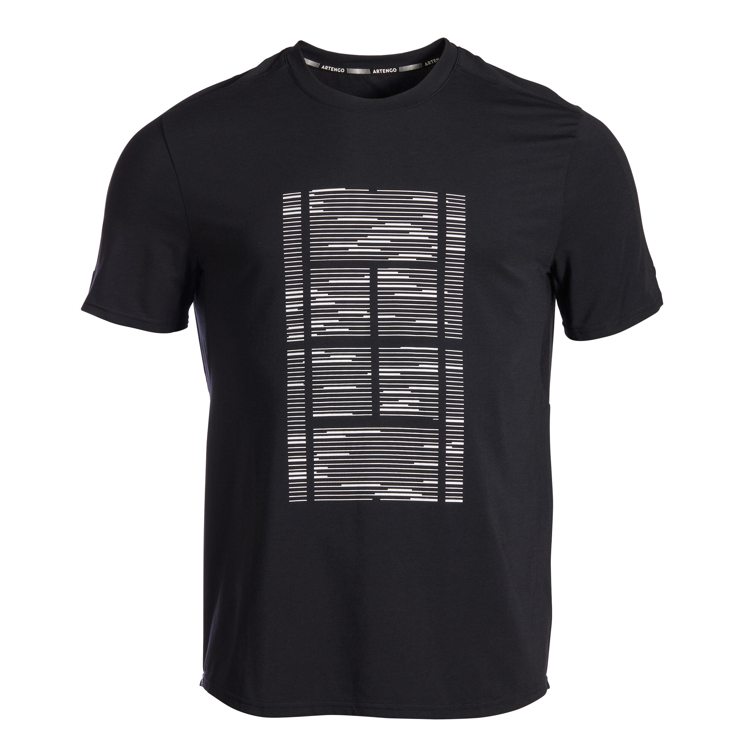 Camiseta de tenis manga corta hombre Artengo TTS Soft negro estampado 6/6