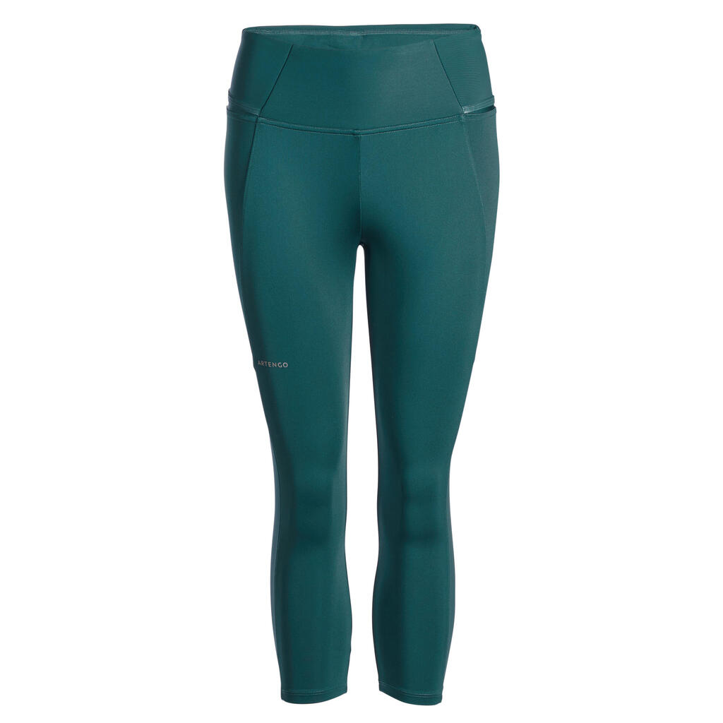 Legging tennis court dry femme - Corsaire dry HIP BALL vert foncé