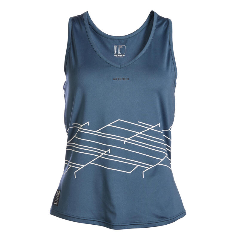 Camiseta Sin Mangas de Tenis Artengo TK Dry 100 Mujer Gris