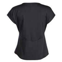 Damen Tennis T-Shirt - Dry 500 Rundhals schwarz