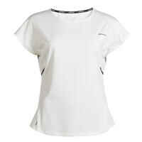 Camiseta de tenis manga corta transpirable mujer Artengo Dry soft 500 blanco