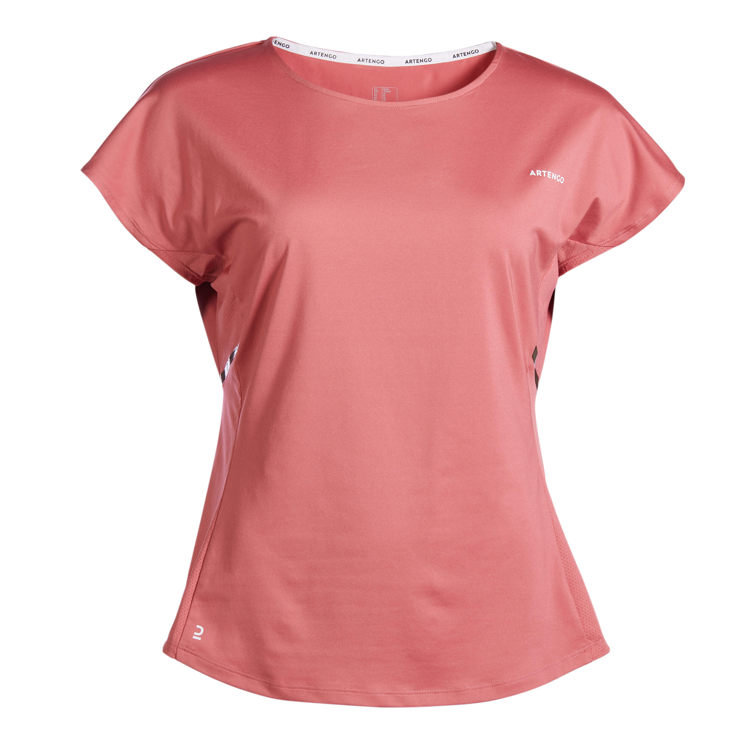 Camiseta de tenis manga corta transpirable mujer Artengo Dry soft