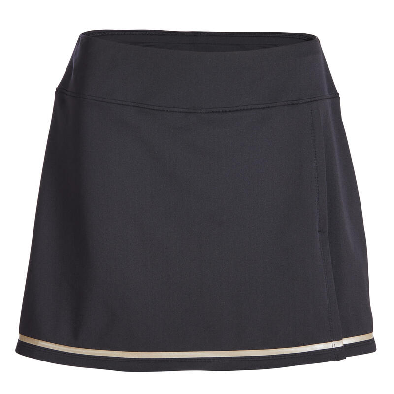 女款柔軟網球短裙 Dry 500 - 黑色