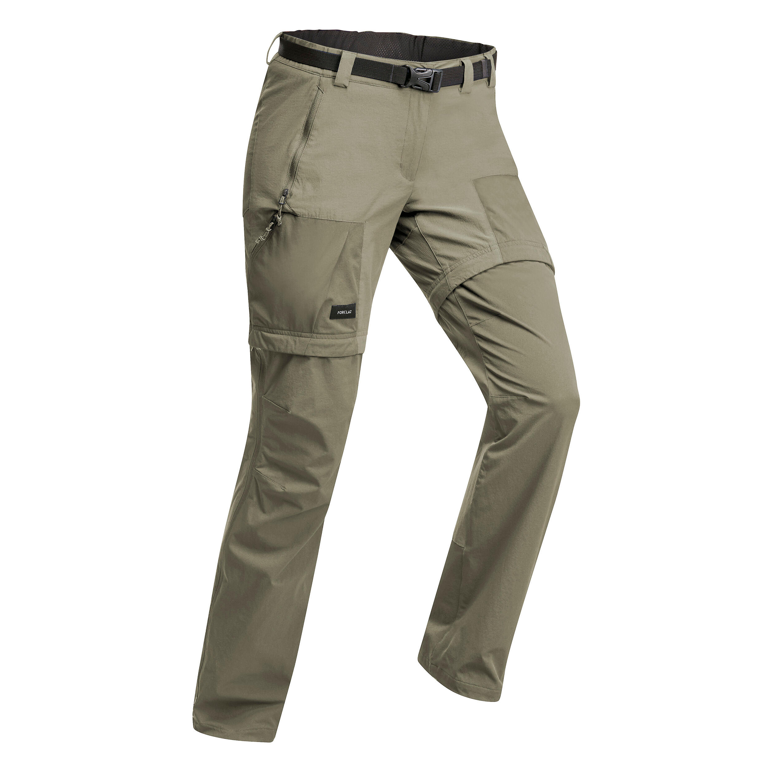 Women's Mountain Trekking Zip-Off Trousers MT500 - beige 2/3