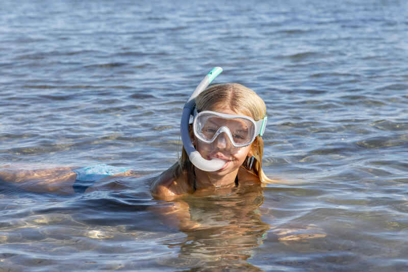 Kids' Snorkelling Kit SUBEA Snorkel Mask 100 Grey