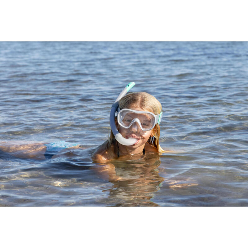 Snorkelset voor kinderen duikbril en snorkel 100 grijs