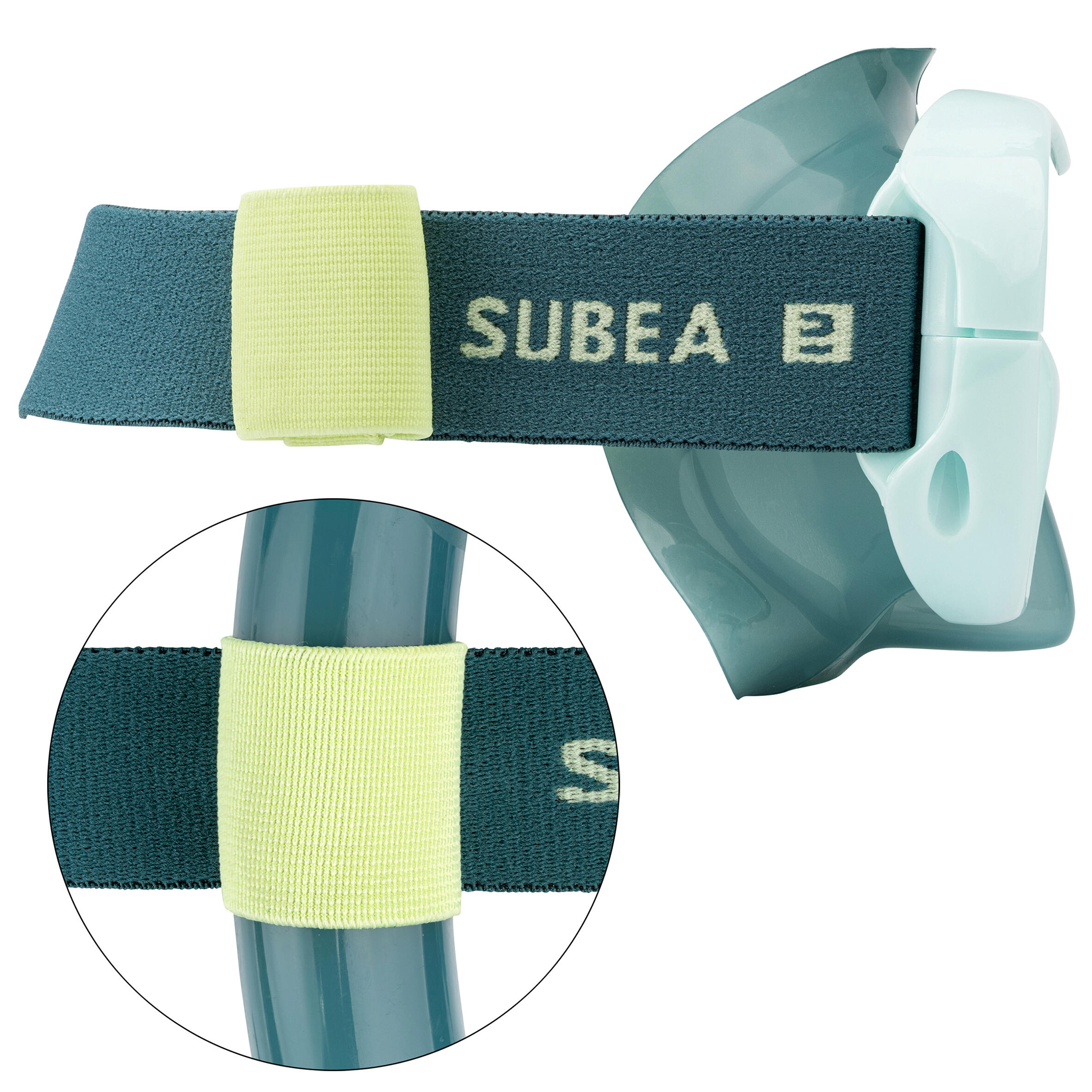 Adult Diving mask 100 comfort pastel mint