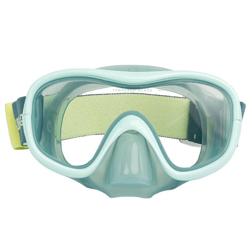Maschera subacquea adulto 100 COMFORT verde