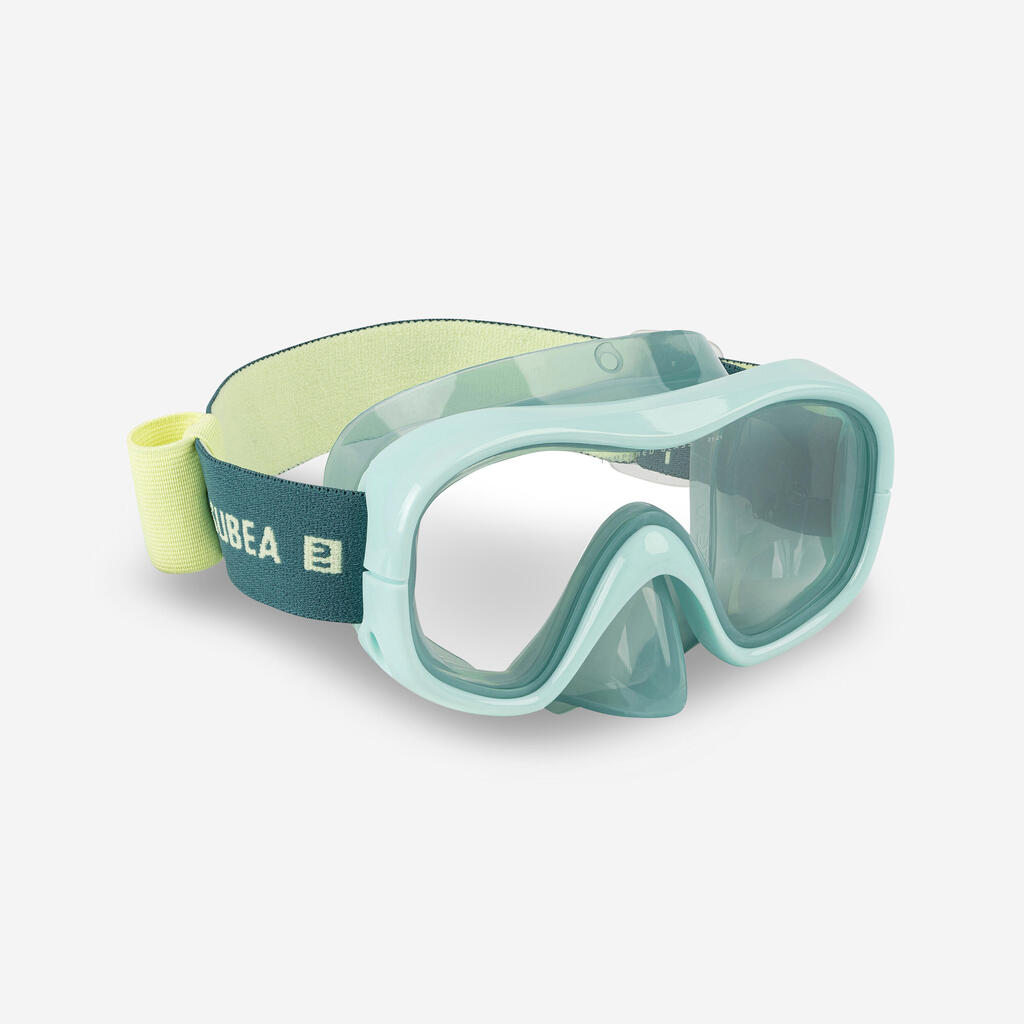 Adult Tempered Glass Snorkelling Mask 520 turquoise.