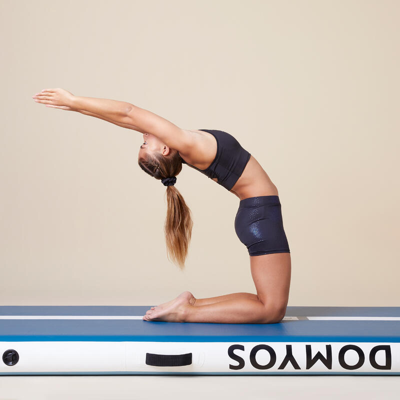 Bustieră respirantă de gimnastică cu paiete Negru fete 