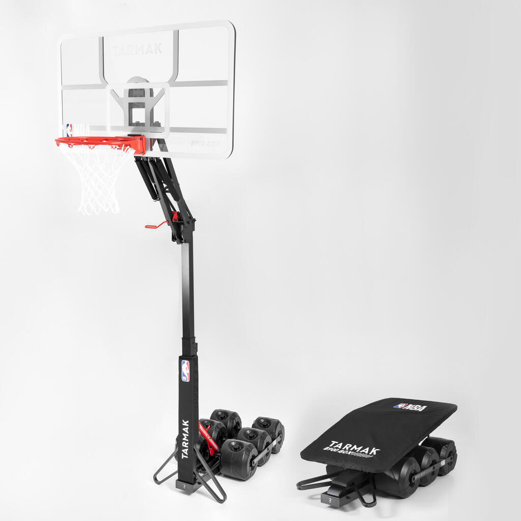 Basketball Hoop On Stand Adjustable 2.10 to 3.05 m B900 Box NBA - Black/White