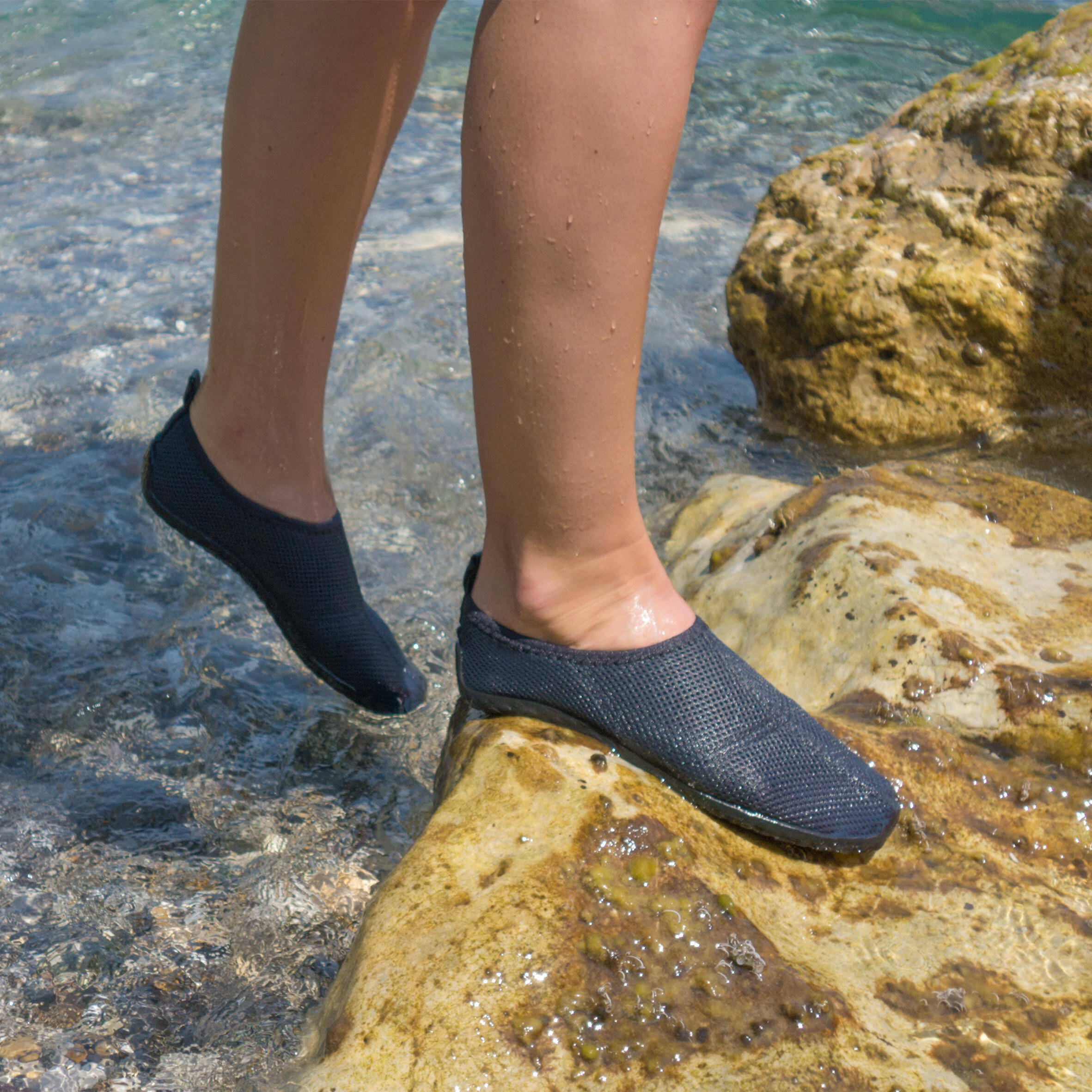 Adult elasticated water shoes - Aquashoes Blue/Grey -  1