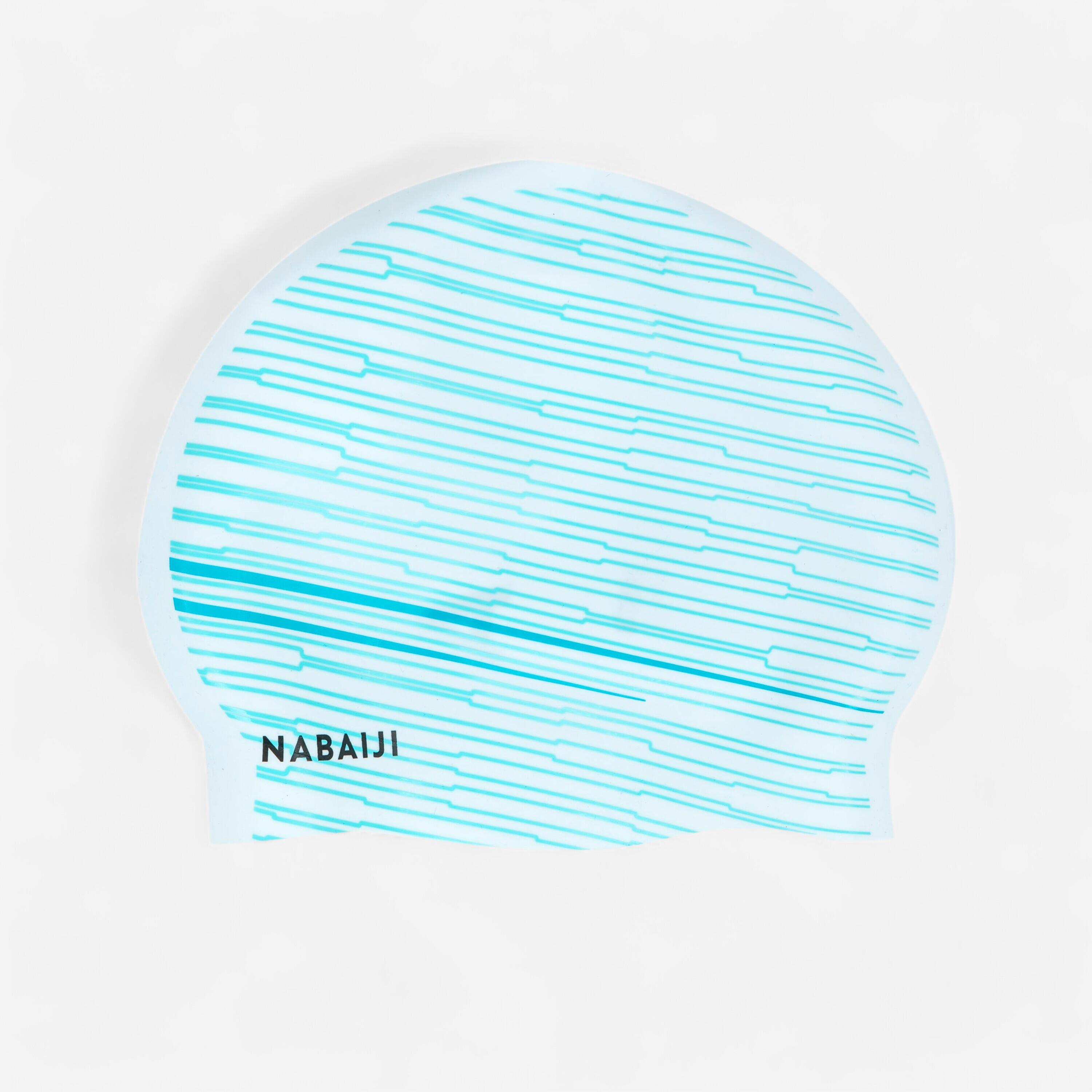  Silicone Swim Cap - VOLUME PRINT CUT WHITE 1/4