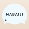 Adult Swimming Cap Silicone 56-60 Cm Nabaiji Logo White