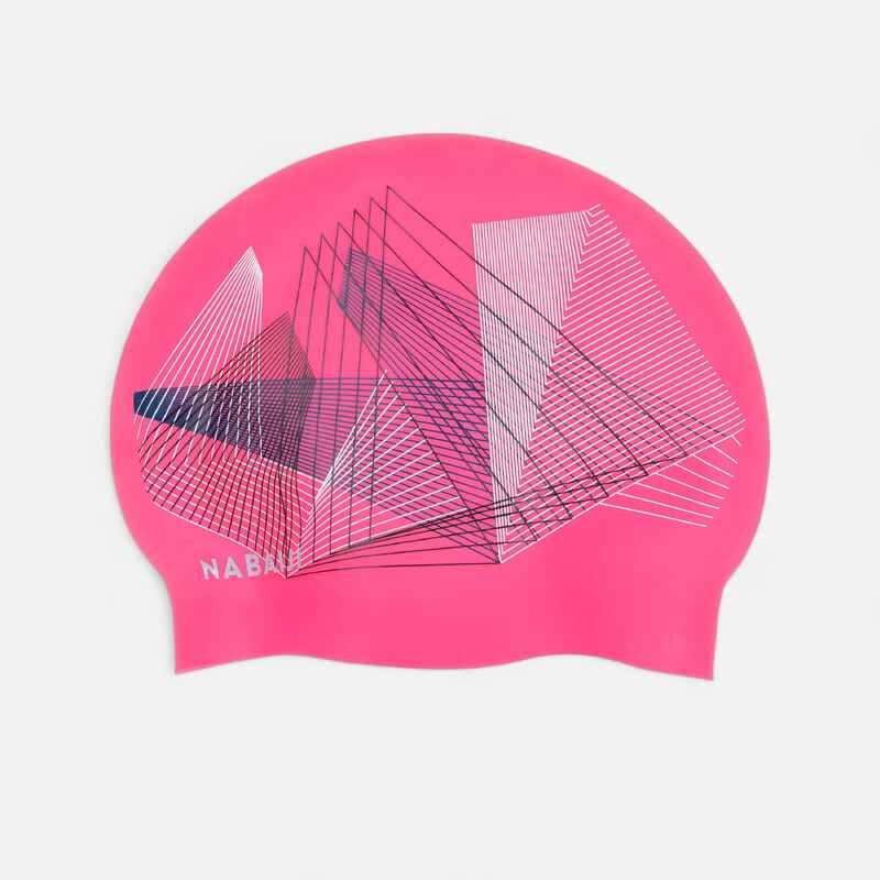 Badekappe Silikon Volume Print Line pink Badekappe Silikon Volume Print Line pink