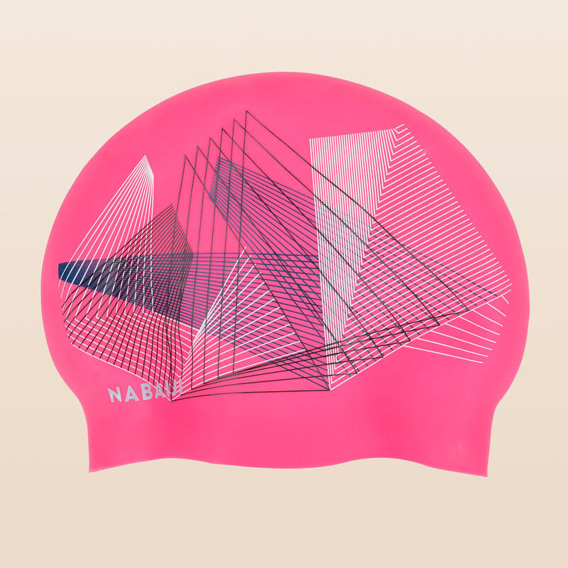 Plavecká silikonová čepice Print Line Pink Volume