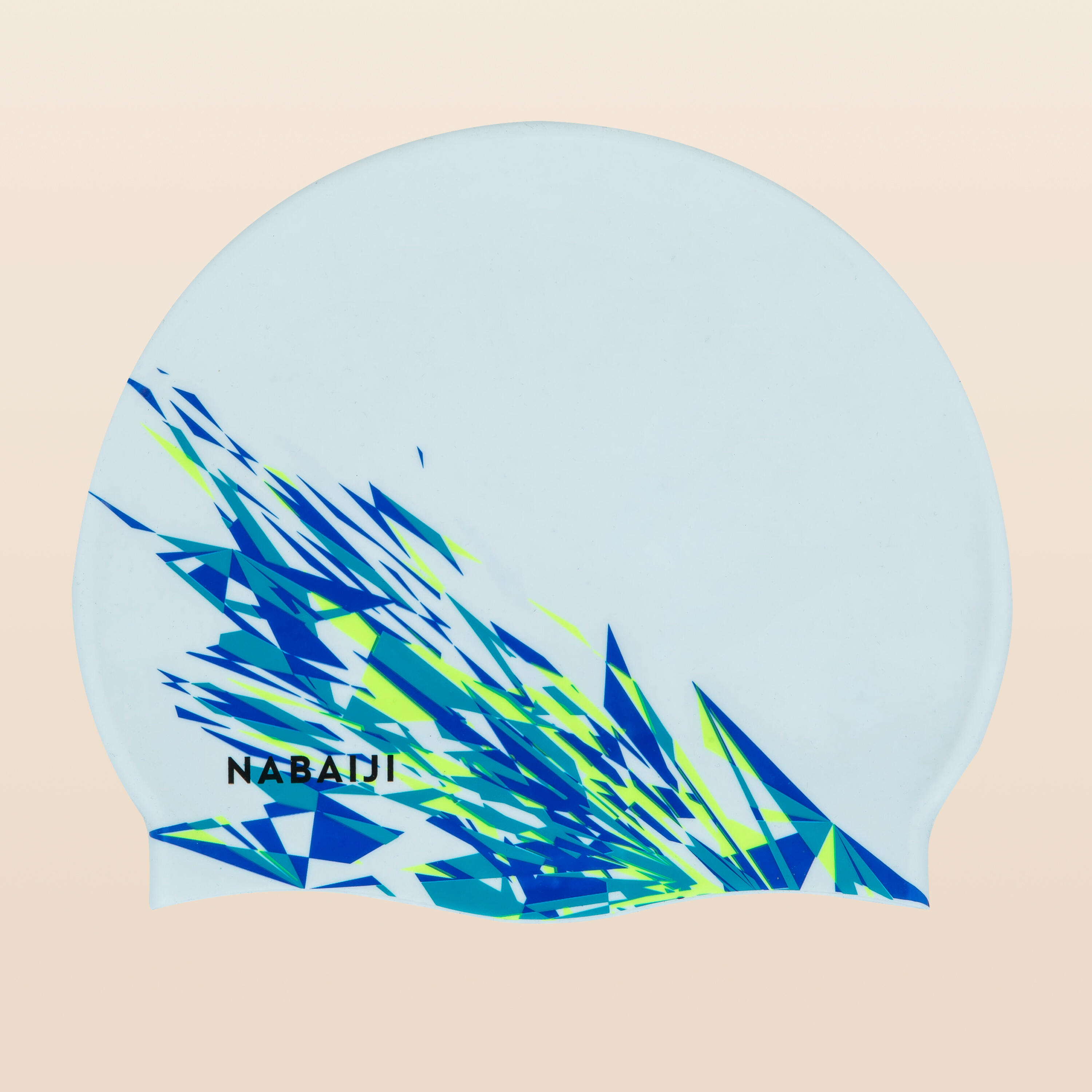 Silicone swim cap - white fire print