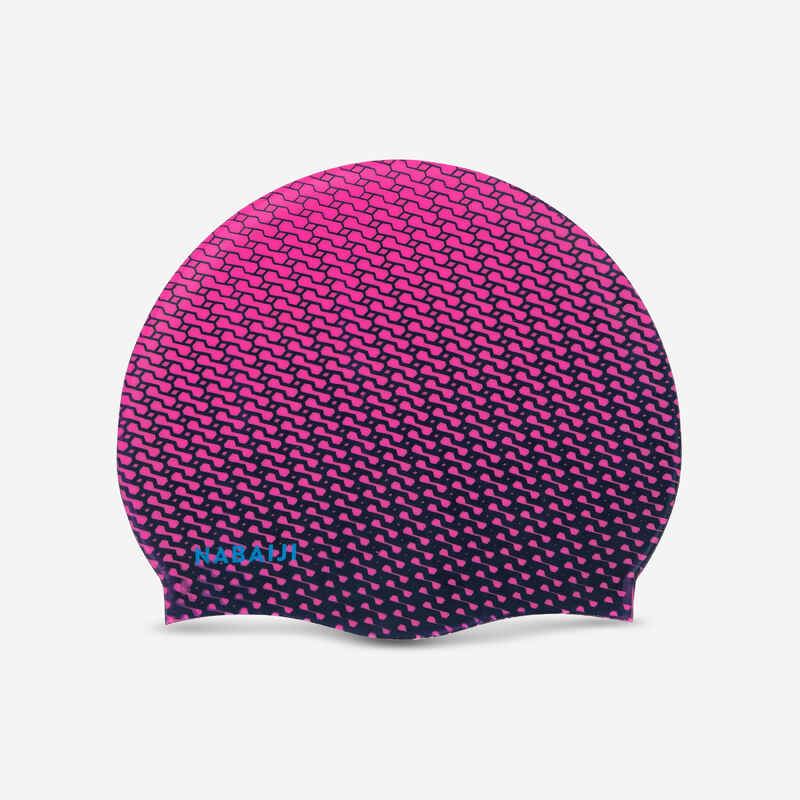 SILICONE PRINT SWIM CAP - TEC PINK