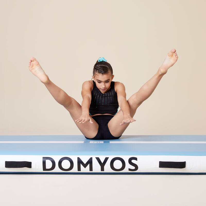 Crop top espalda natación gimnasia niña negro