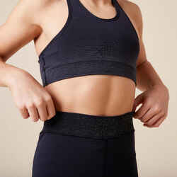 Girls' Gym Sports Bra 580 - Black/Dark Grey