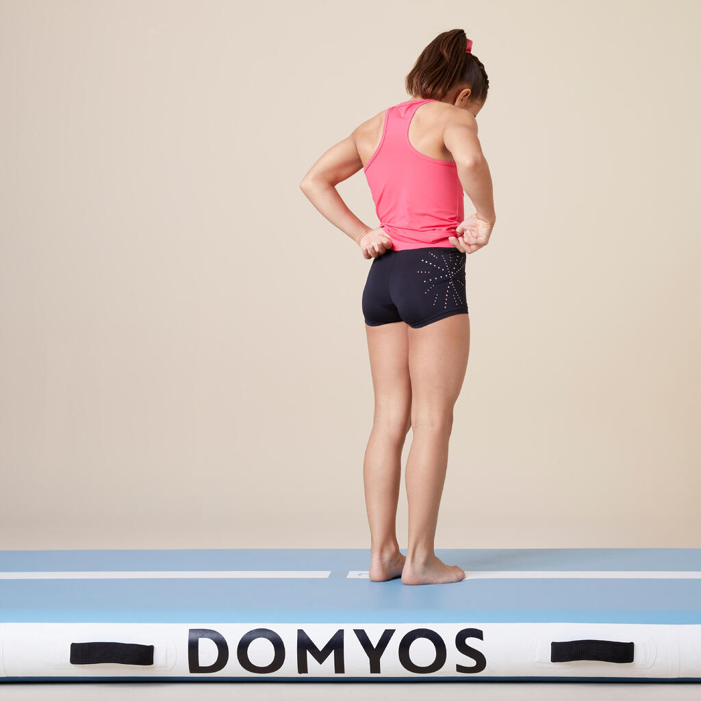 Girls' Artistic Gymnastics Shorts - Blue/Sequins