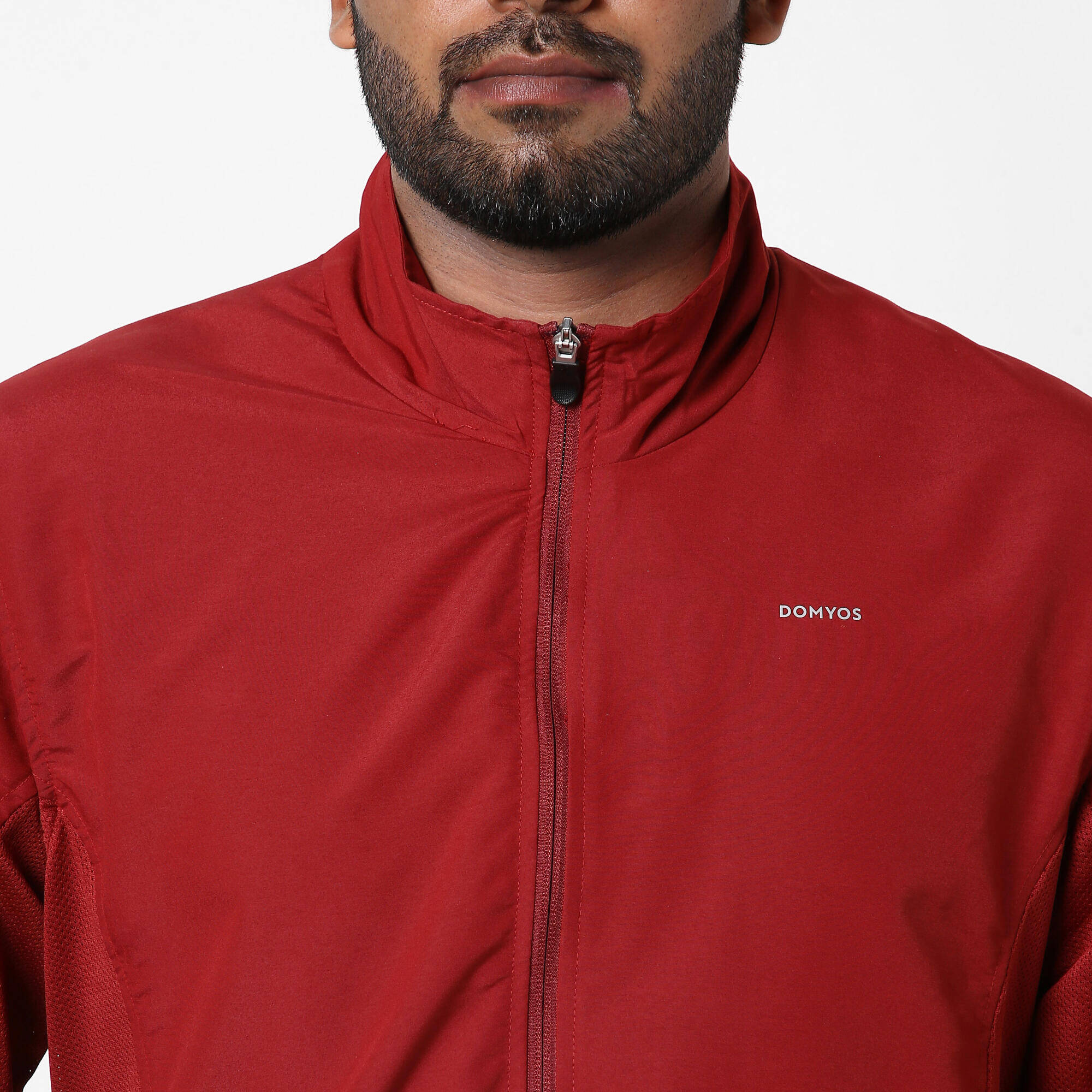 Men Fitness Tracksuit Jacket with Moisture Management FJA 100 - Burgundy Red -  3