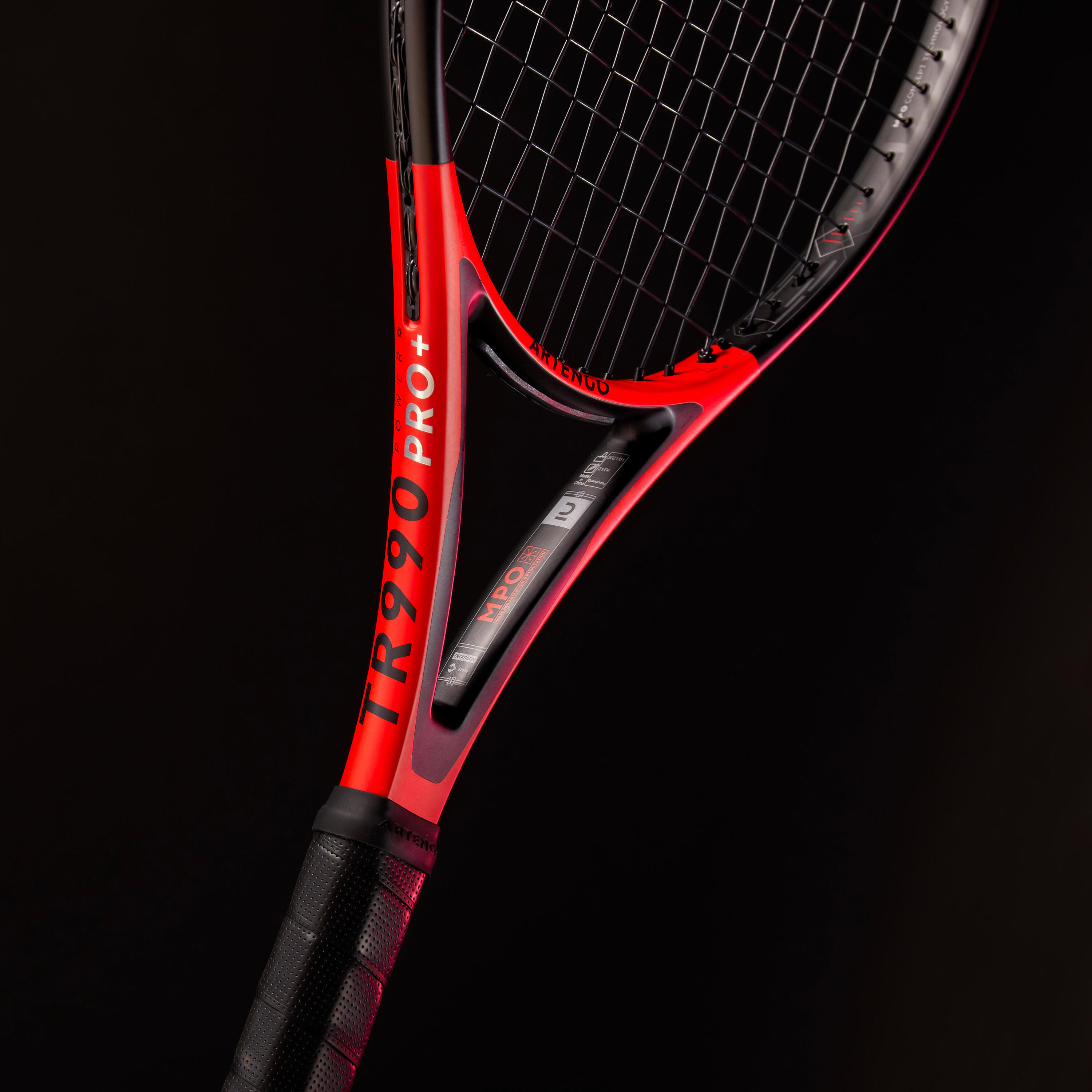 300 g Adult Extended Tennis Racket TR990 Power Pro+ - Red/Black 8/11