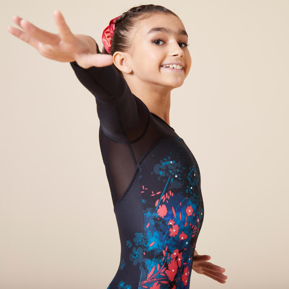 Justaucorps Gym Manches Longues Strass Fille JML980 Rose orang PR justaucorps-gym-manches-longues-strass-fille-jml980-rose-orang-pr