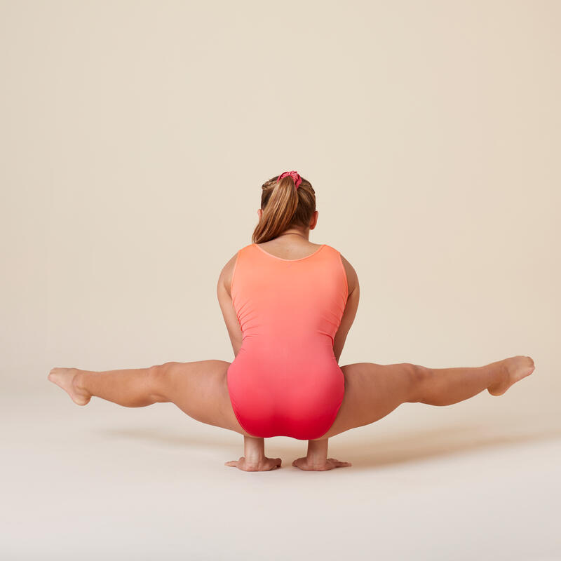 Body bambina ginnastica artistica 500 arancione