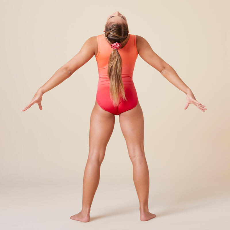 Body bambina ginnastica artistica 500 arancione