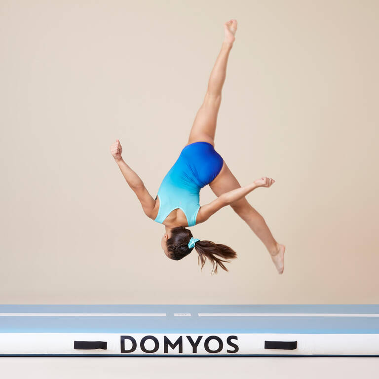 Leotard Gimnastik Anak Perempuan 500 - Biru/Hijau