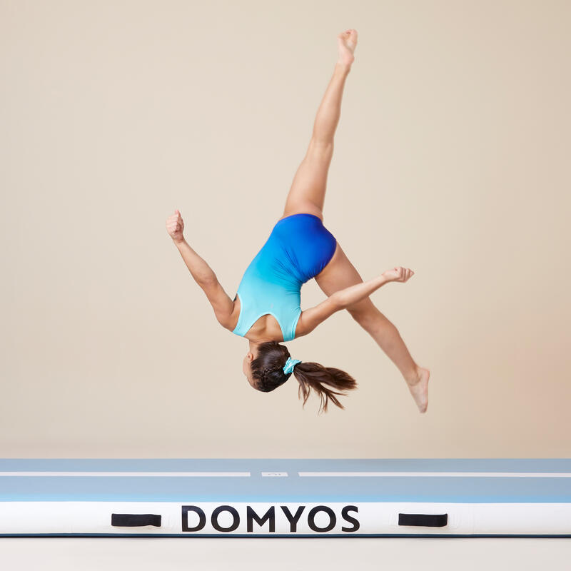 Çocuk Jimnastik Mayosu - Mavi/Yeşil - 500