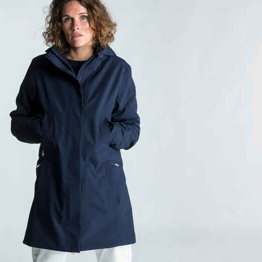 
      Women's Waterproof Long Sailing Jacket -Oilskin 300 - Navy Blue
  