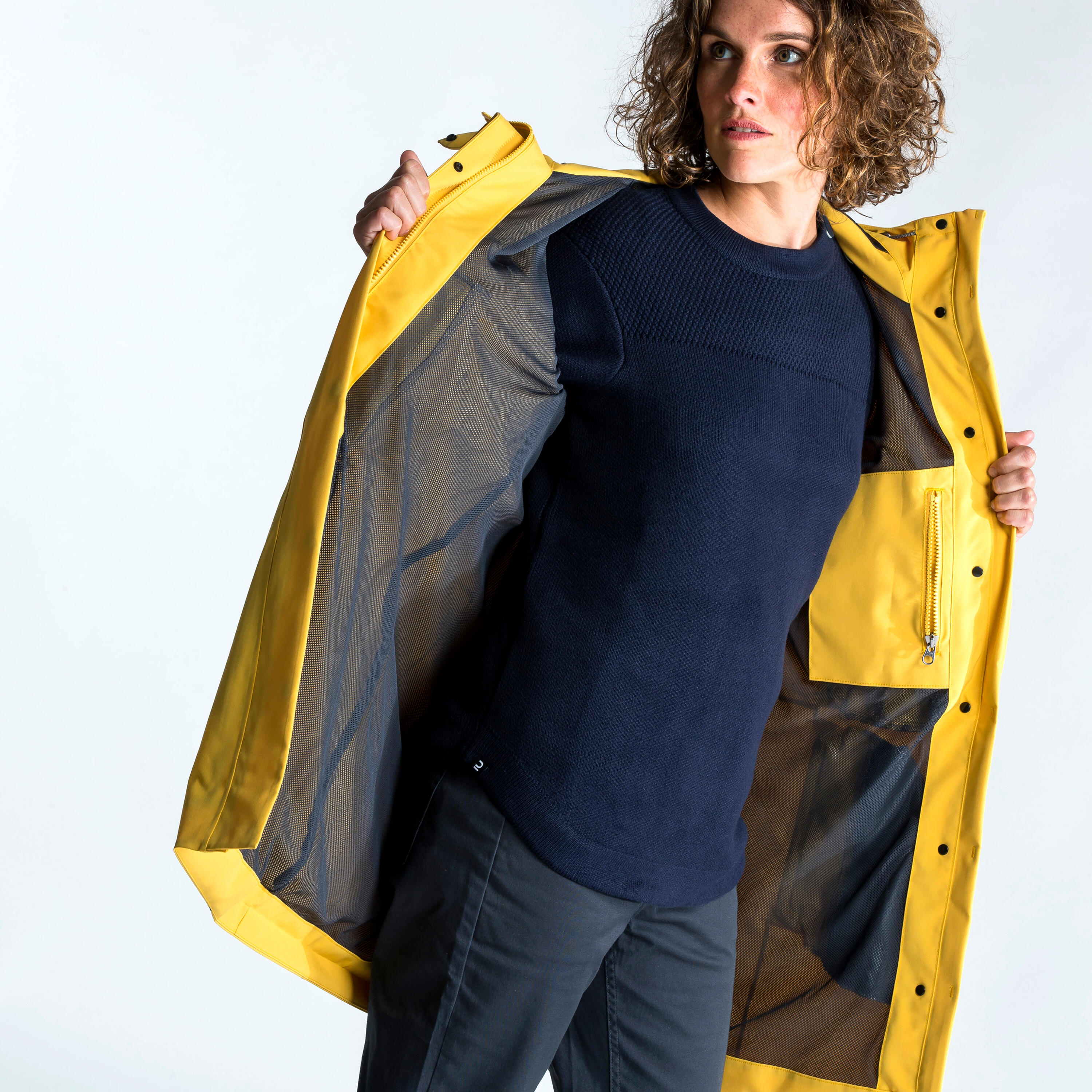 Cire femme impermeable Sailing 300 Bleu marine TRIBORD Decathlon