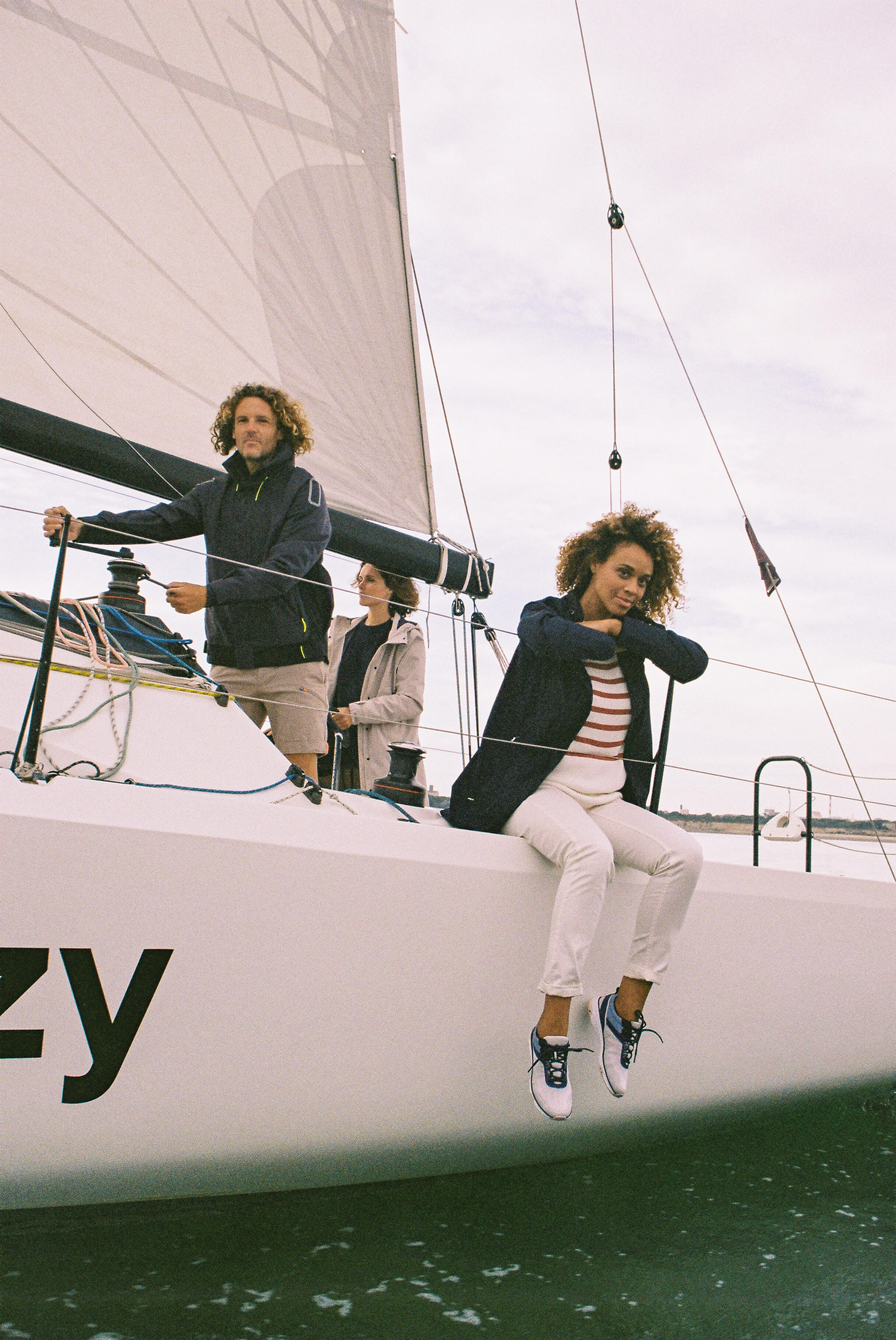 Dámské jachtařské kalhoty Sailing 100 bílé 4/5