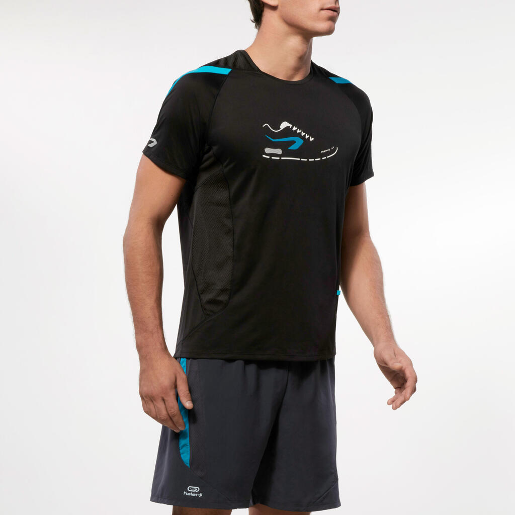 Tee shirt Running homme Elio print noir bleu shoes