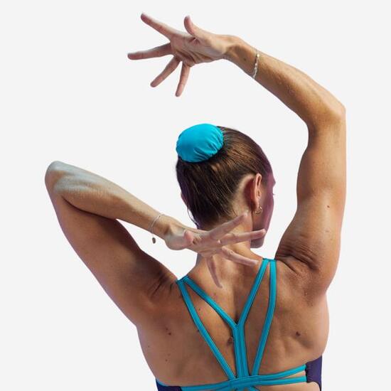 Cache chignon élastique de natation synchronisée artistique - bleu turquoise