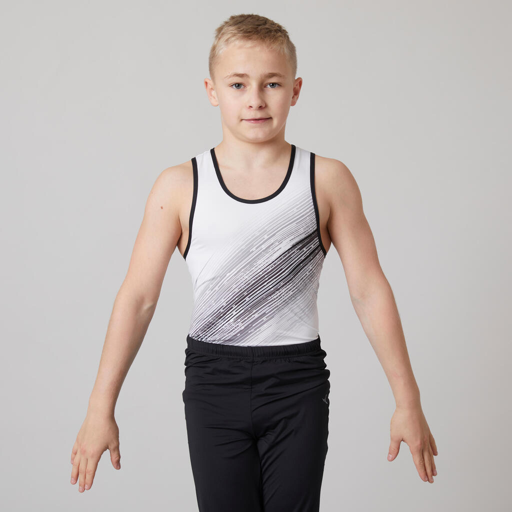 Boys' Gym Leotard - Black & Blue Print