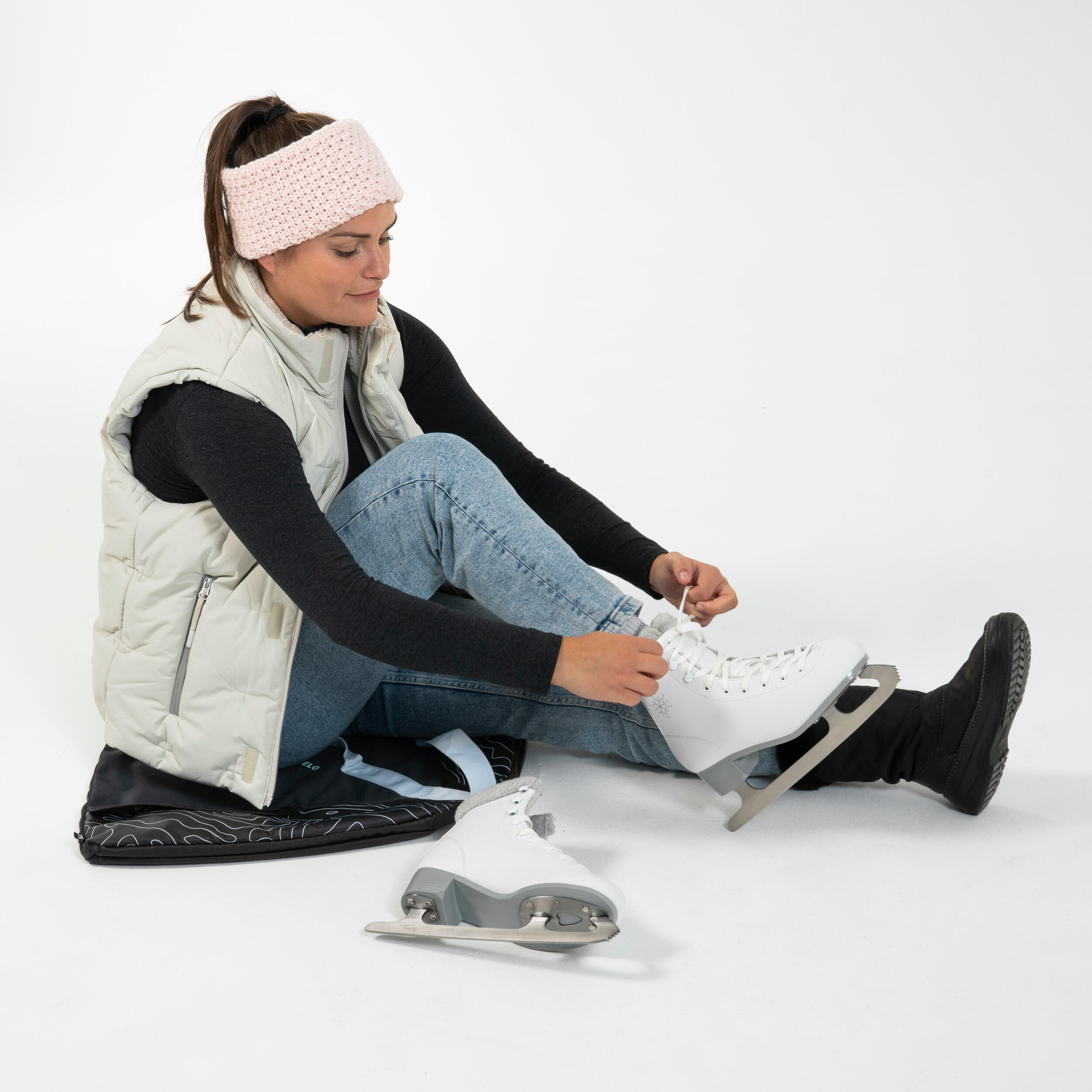 3-in-1 Ice Skating Skate Bag - Black/Blue - OXELO