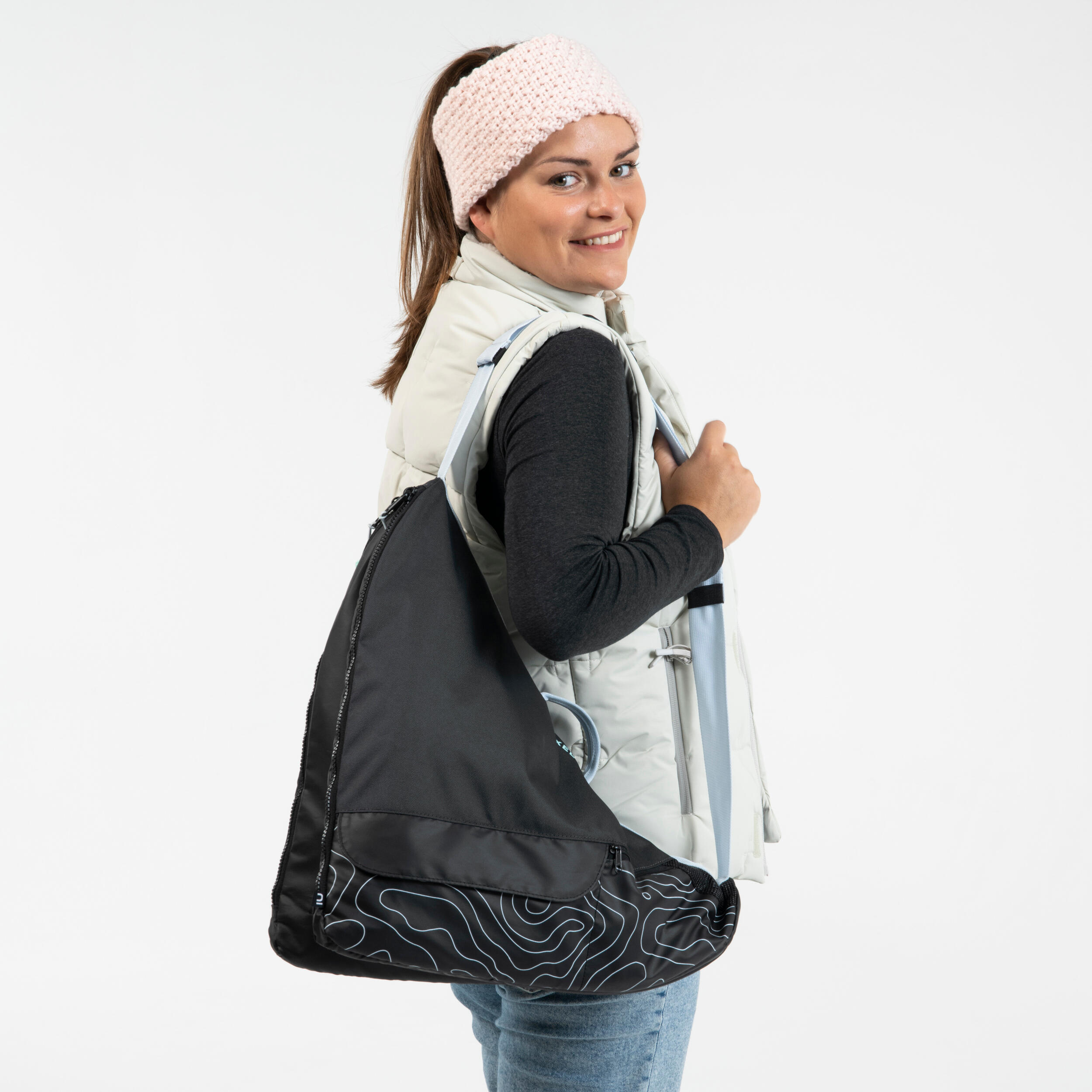 3-in-1 Ice Skating Skate Bag - Black/Blue - OXELO
