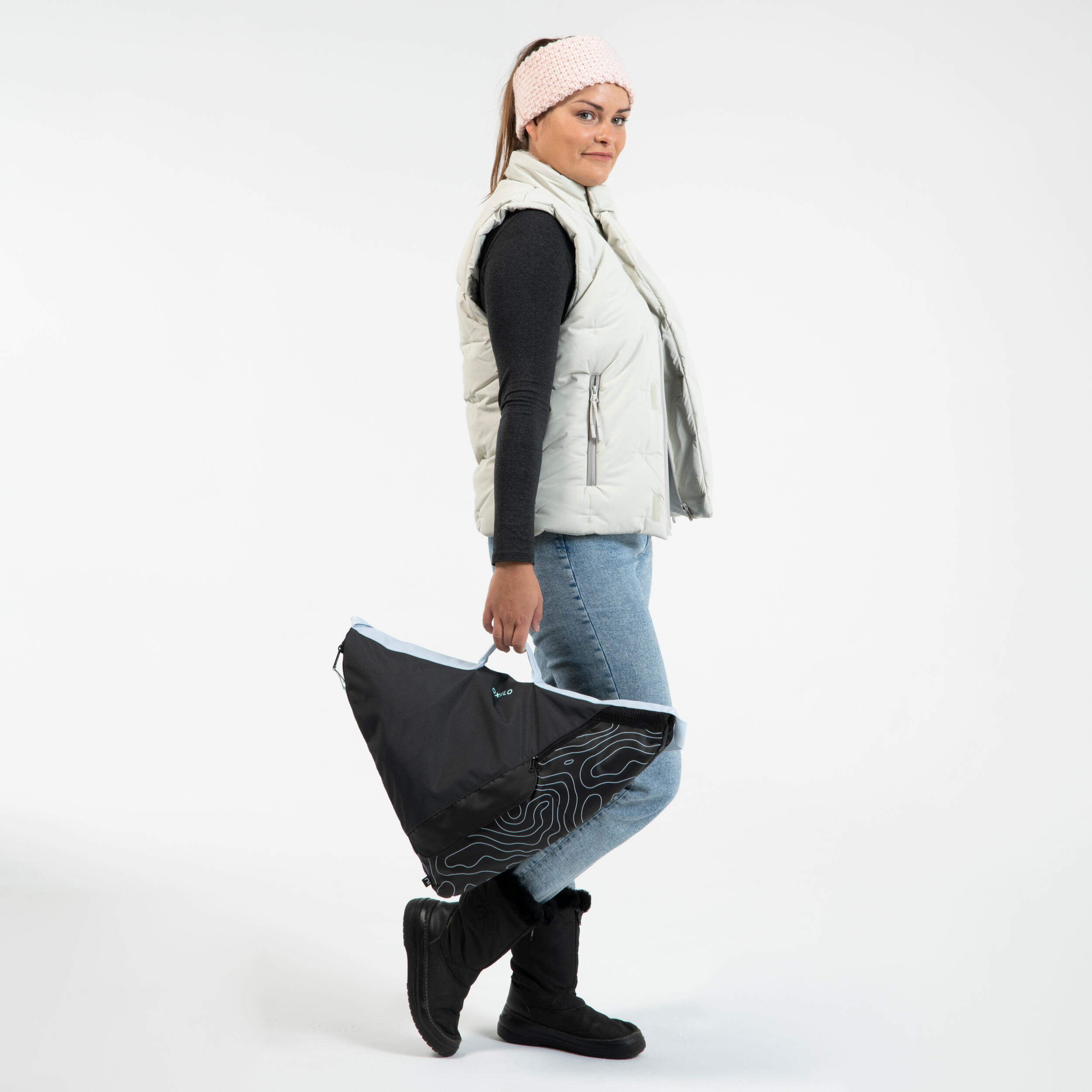 3-in-1 Ice Skating Skate Bag - Black/Blue - OXELO