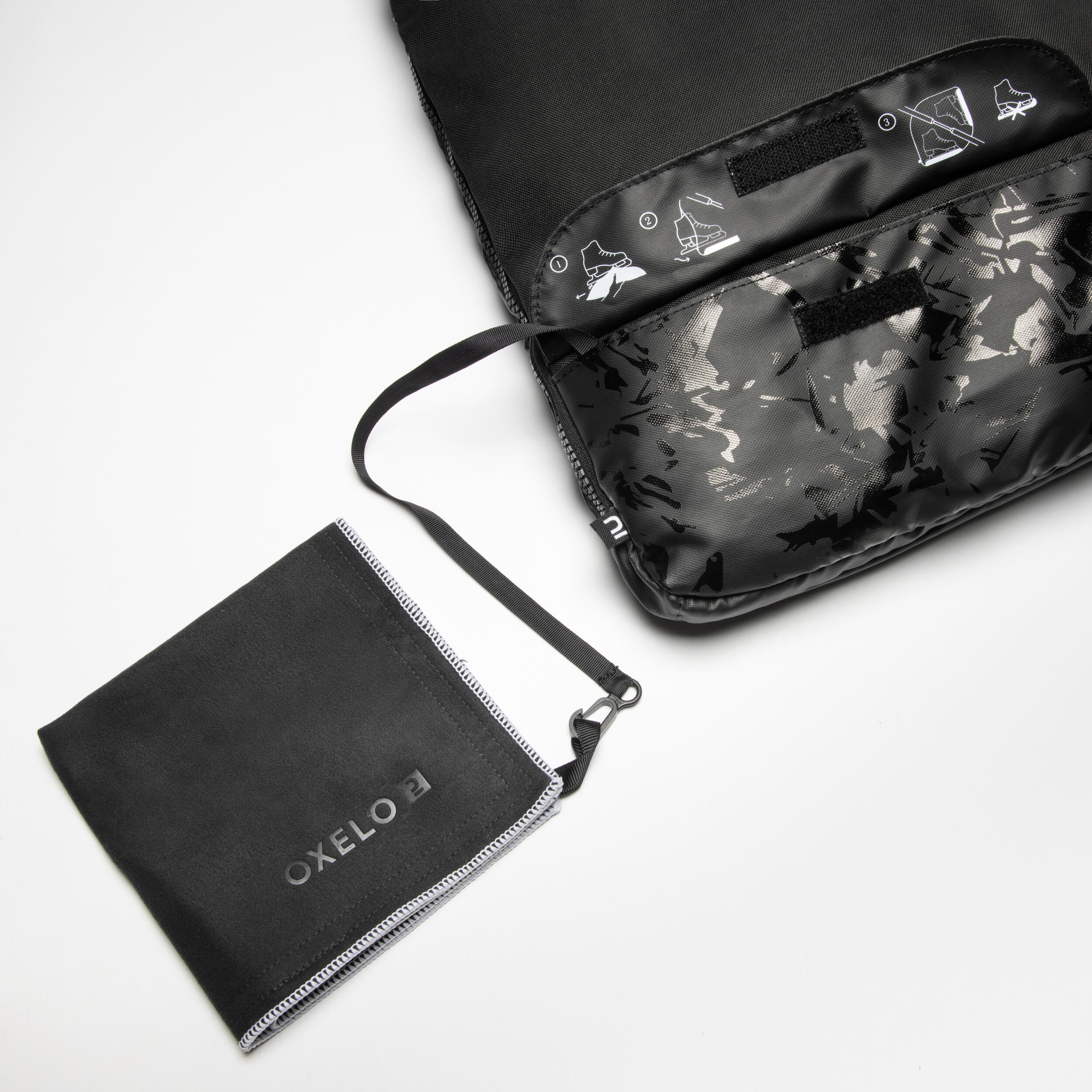 25L 3-in-1 Ice Skating Skate Bag - Black - OXELO