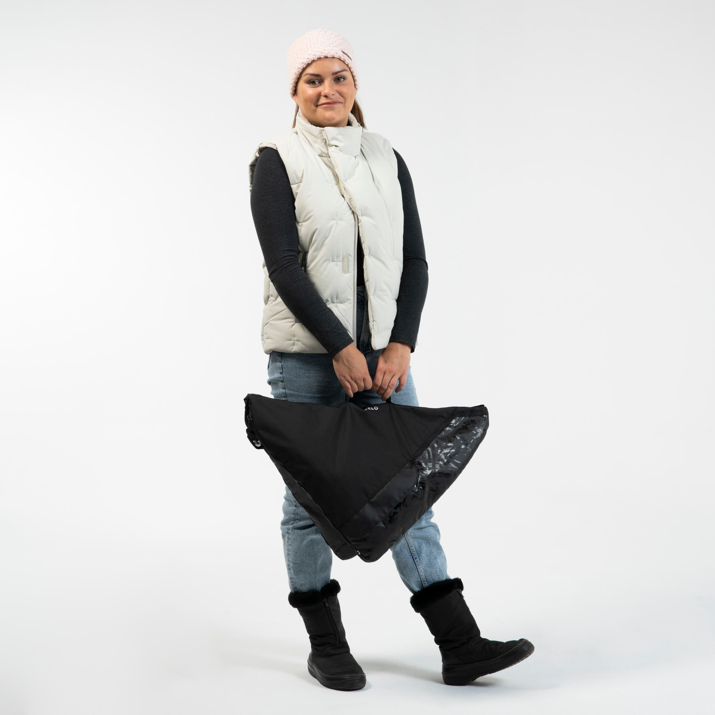 25L 3-in-1 Ice Skating Skate Bag - Black - OXELO