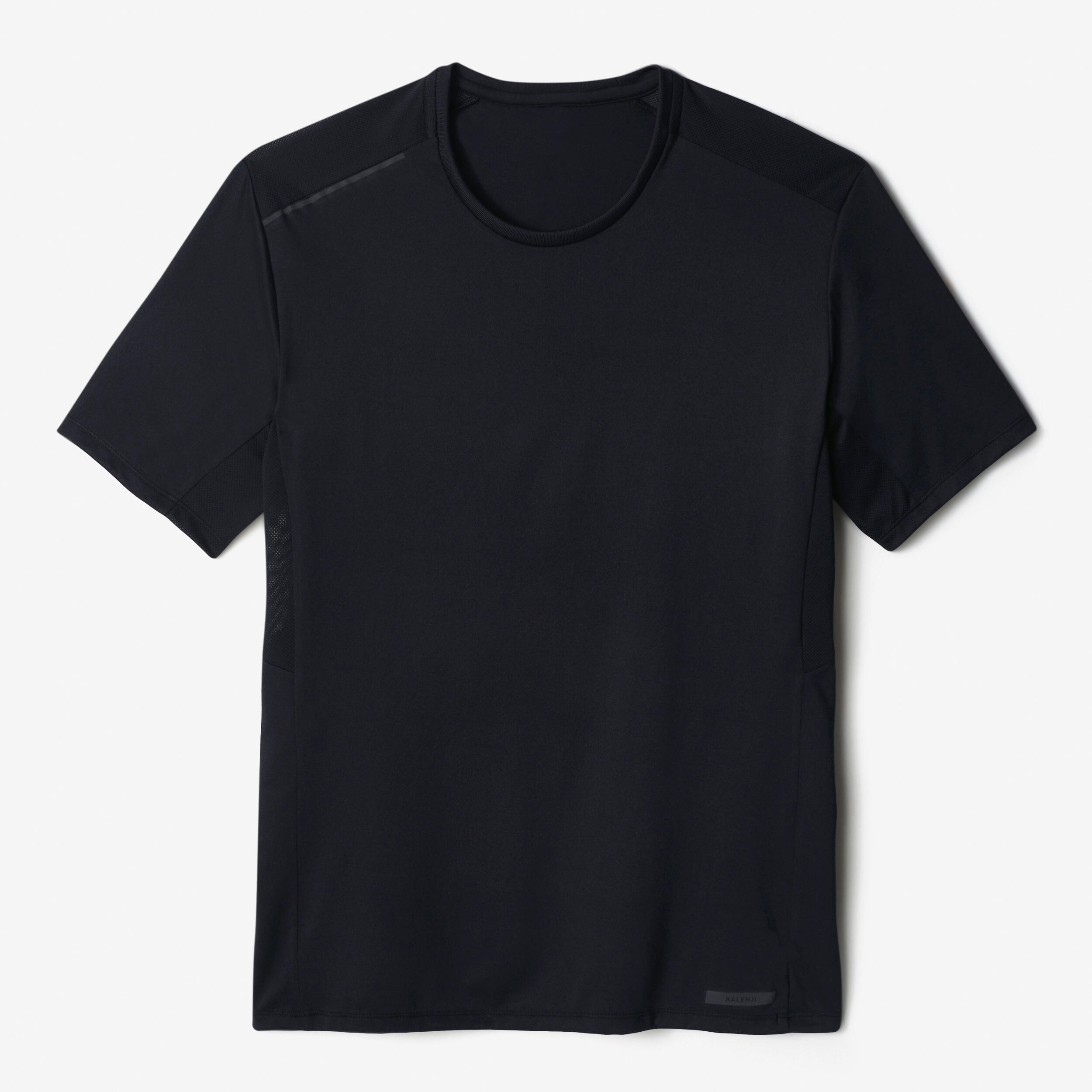 Men’s Running TShirt Dry+ Black Black Kalenji Decathlon
