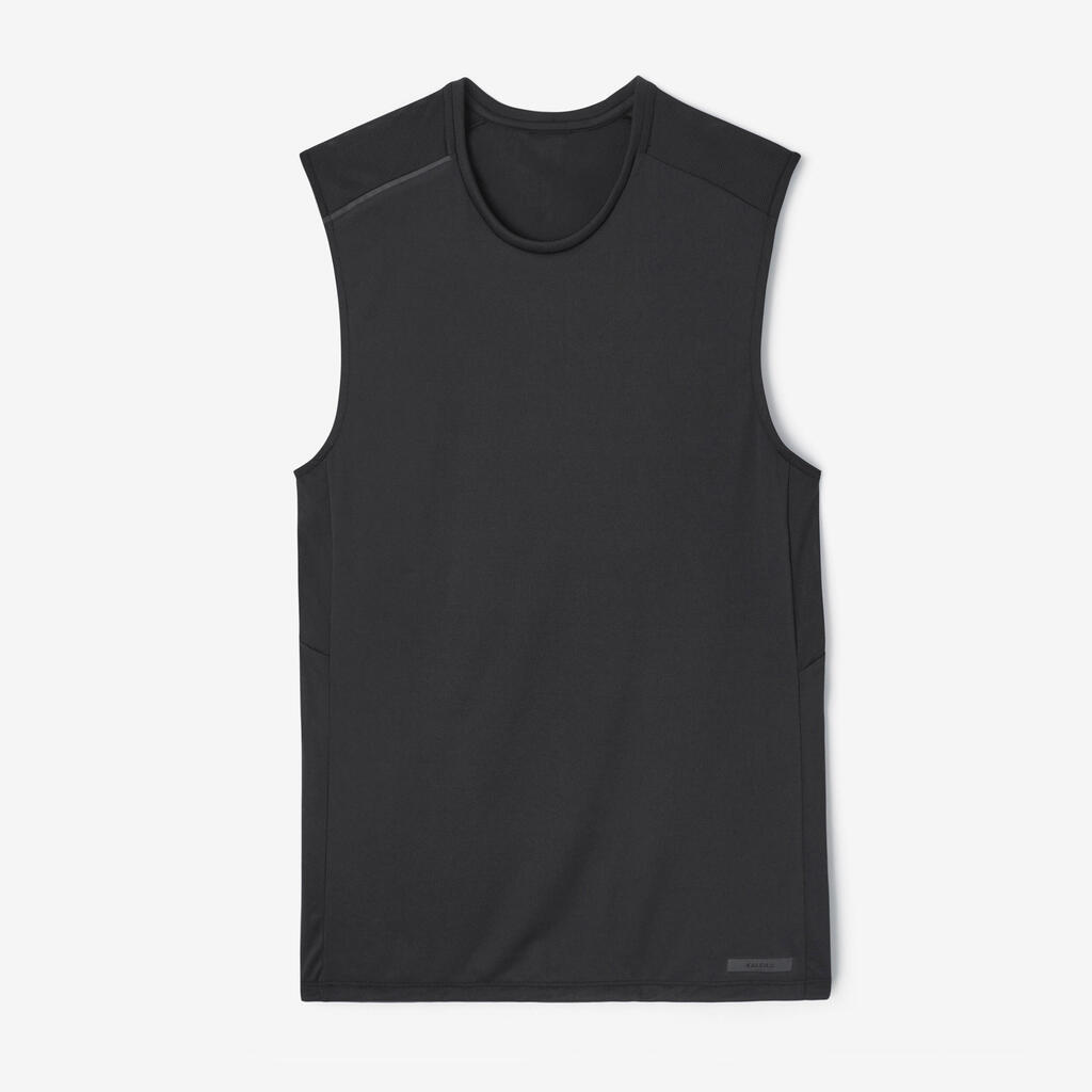 Laufshirt ärmellos Tank-Top atmungsaktiv Dry+ Herren weiss