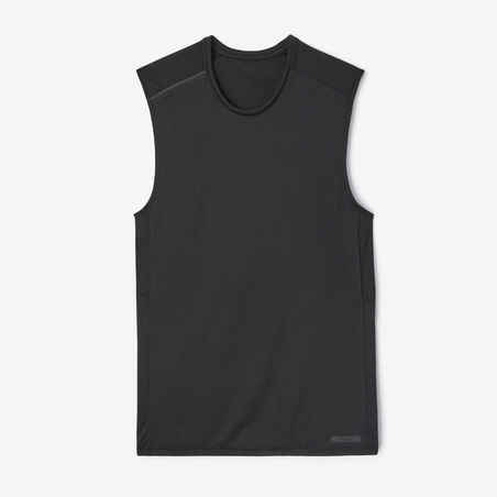 Camiseta Running Dry+ Hombre Negro Transpirable Sin Mangas