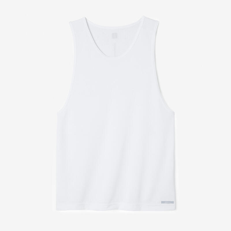 Lauf-Tanktop Herren atmungsaktiv - Dry weiss 