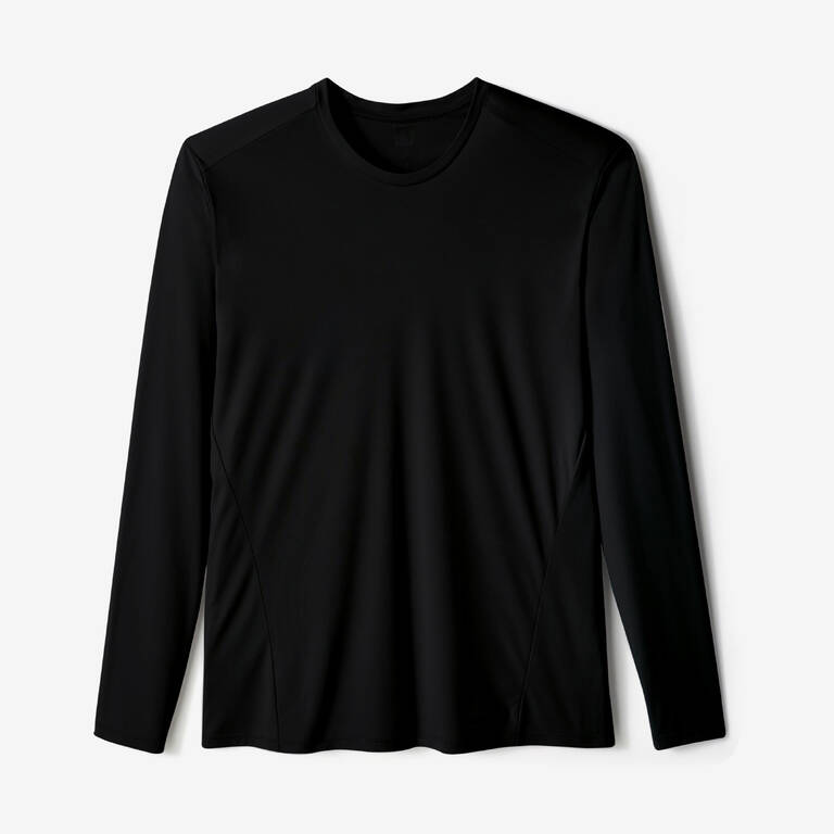 Men's Running Long-sleeved T-shirt UV Protection (UPF 50+)  Black