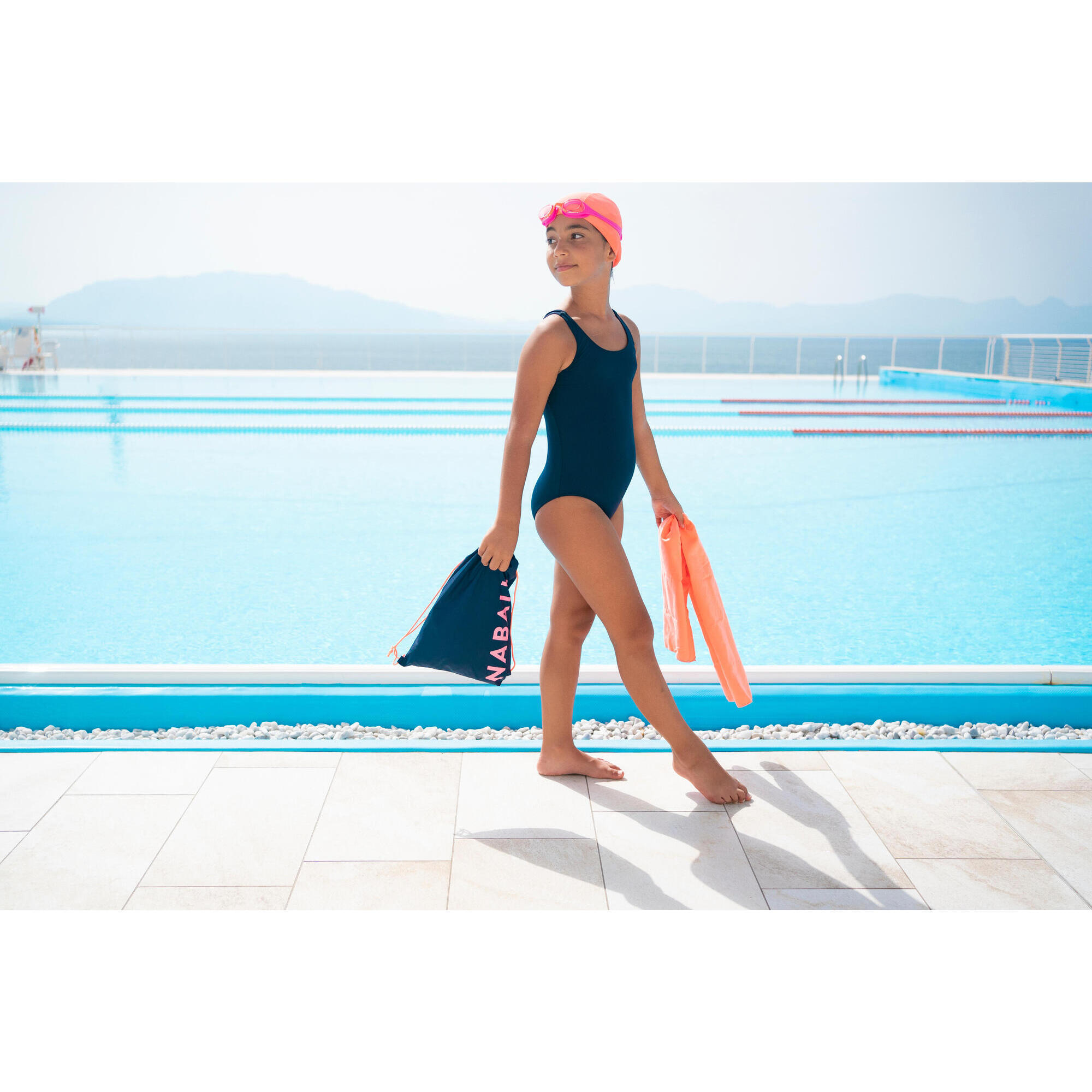 Kit natacion Nina Iniciacion banador gafas gorro toalla bolsa