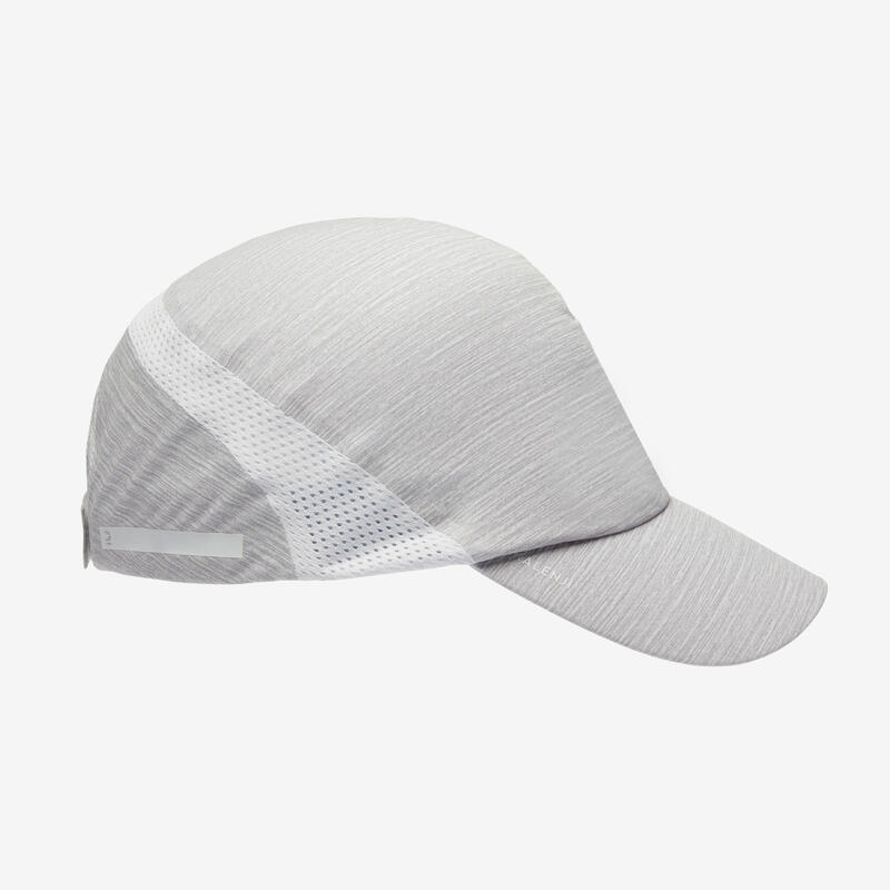 Yetişkin Ayarlanabilir Koşu Şapkası - Açık Gri / Beyaz
